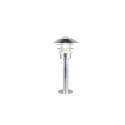 Ruvuma - Silver Bollard with Clear Glass Diffuser IP44