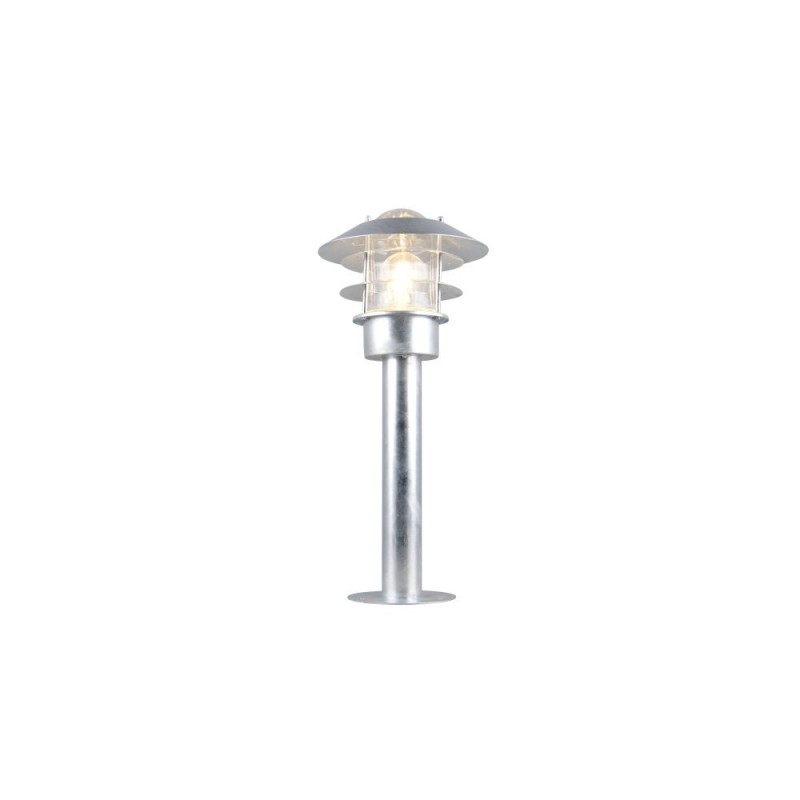 Trio-562060186 - Ruvuma - Silver Bollard with Clear Glass Diffuser IP44