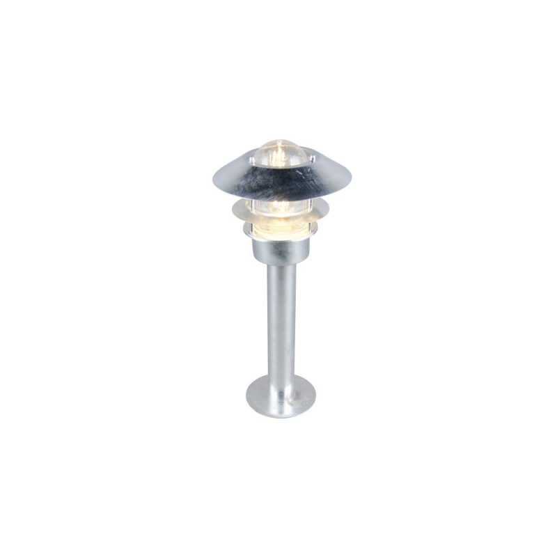 Trio-562060186 - Ruvuma - Silver Bollard with Clear Glass Diffuser IP44