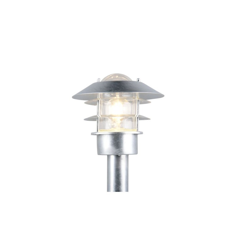 Trio-562060186 - Ruvuma - Silver Bollard with Clear Glass Diffuser IP44