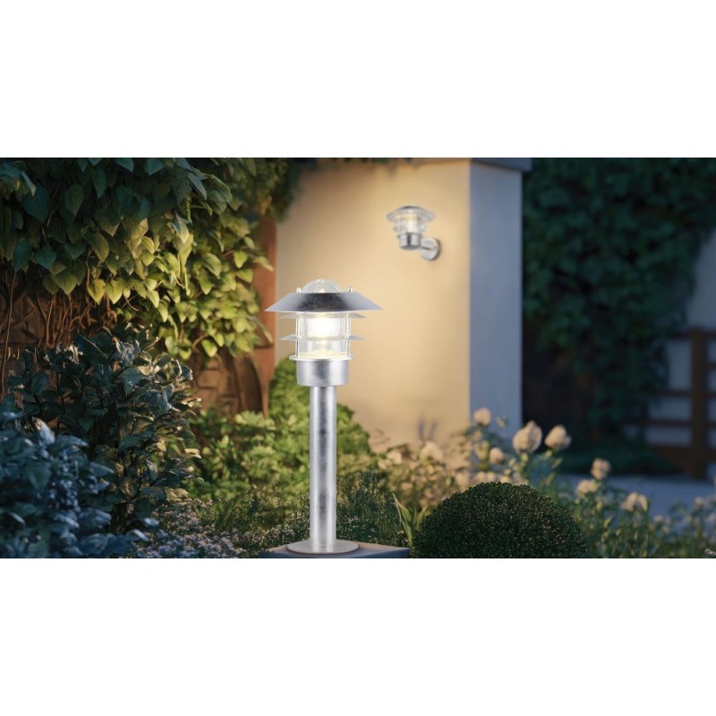 Trio-562060186 - Ruvuma - Silver Bollard with Clear Glass Diffuser IP44