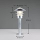 Trio-562060186 - Ruvuma - Silver Bollard with Clear Glass Diffuser IP44