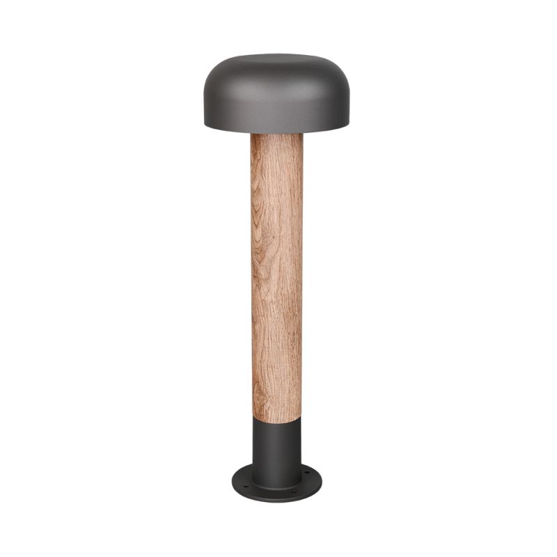 Trio-562560135 - Fraser - Anthracite & Wood Imitation Post IP54