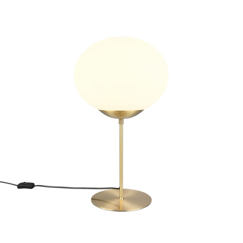 - Fomento - Matt Brass Table Lamp with White Oval Glass Trio-563100108 - Fomento - Matt Brass Table Lamp with White Oval Glass