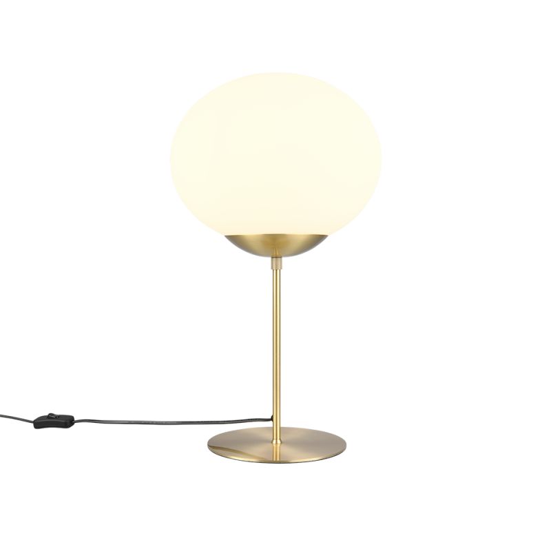 - Fomento - Matt Brass Table Lamp with White Oval Glass Trio-563100108 - Fomento - Matt Brass Table Lamp with White Oval Glass