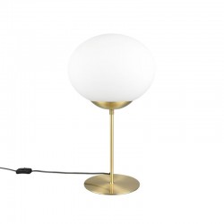 Fomento - Matt Brass Table Lamp with White Oval Glass