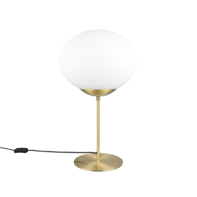 - Fomento - Matt Brass Table Lamp with White Oval Glass Trio-563100108 - Fomento - Matt Brass Table Lamp with White Oval Glass