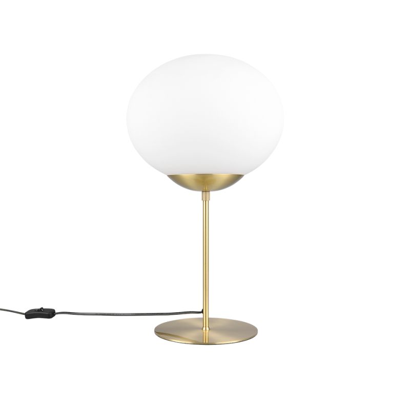 - Fomento - Matt Brass Table Lamp with White Oval Glass Trio-563100108 - Fomento - Matt Brass Table Lamp with White Oval Glass