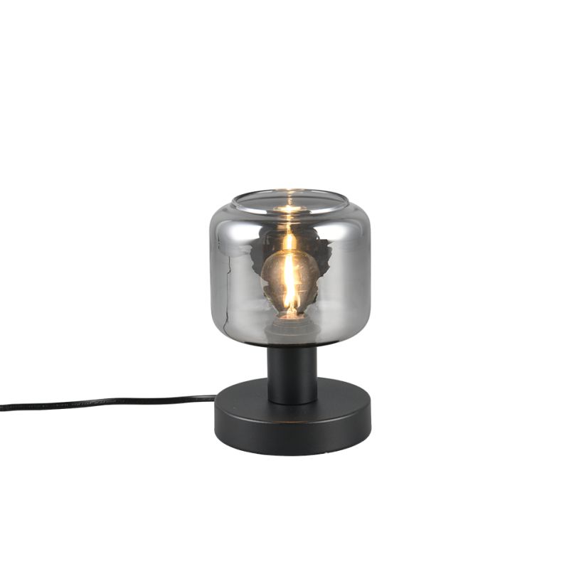 - Mataro - Matt Black Table Lamp with Mirrored Smoked Glass Trio-564100132 - Mataro - Matt Black Table Lamp with Mirrored Smoked Glass
