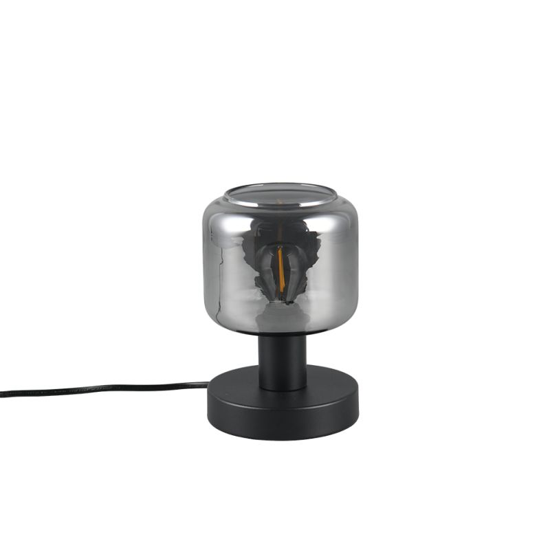 - Mataro - Matt Black Table Lamp with Mirrored Smoked Glass Trio-564100132 - Mataro - Matt Black Table Lamp with Mirrored Smoked Glass