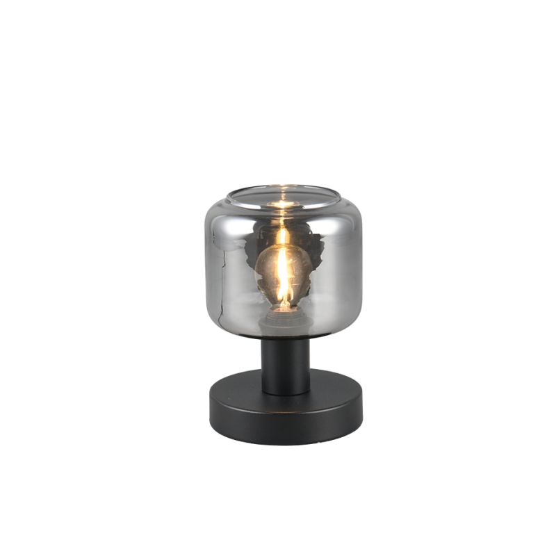 - Mataro - Matt Black Table Lamp with Mirrored Smoked Glass Trio-564100132 - Mataro - Matt Black Table Lamp with Mirrored Smoked Glass