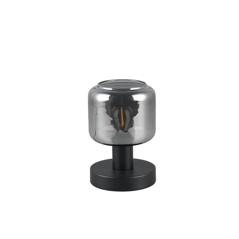 - Mataro - Matt Black Table Lamp with Mirrored Smoked Glass Trio-564100132 - Mataro - Matt Black Table Lamp with Mirrored Smoked Glass