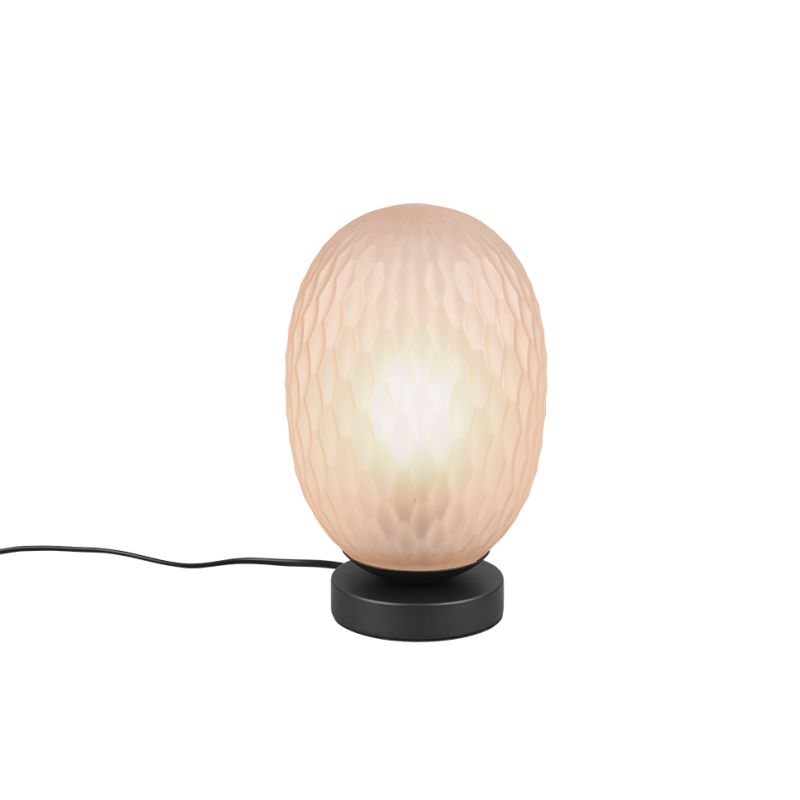- Facette - Matt Black Table Lamp with Decorative Amber Glass Trio-564200113 - Facette - Matt Black Table Lamp with Decorative Amber Glass