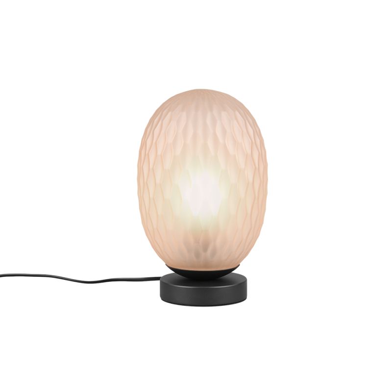 - Facette - Matt Black Table Lamp with Decorative Amber Glass Trio-564200113 - Facette - Matt Black Table Lamp with Decorative Amber Glass
