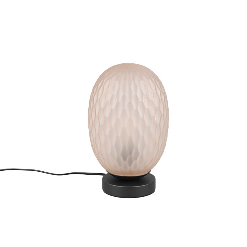 - Facette - Matt Black Table Lamp with Decorative Amber Glass Trio-564200113 - Facette - Matt Black Table Lamp with Decorative Amber Glass