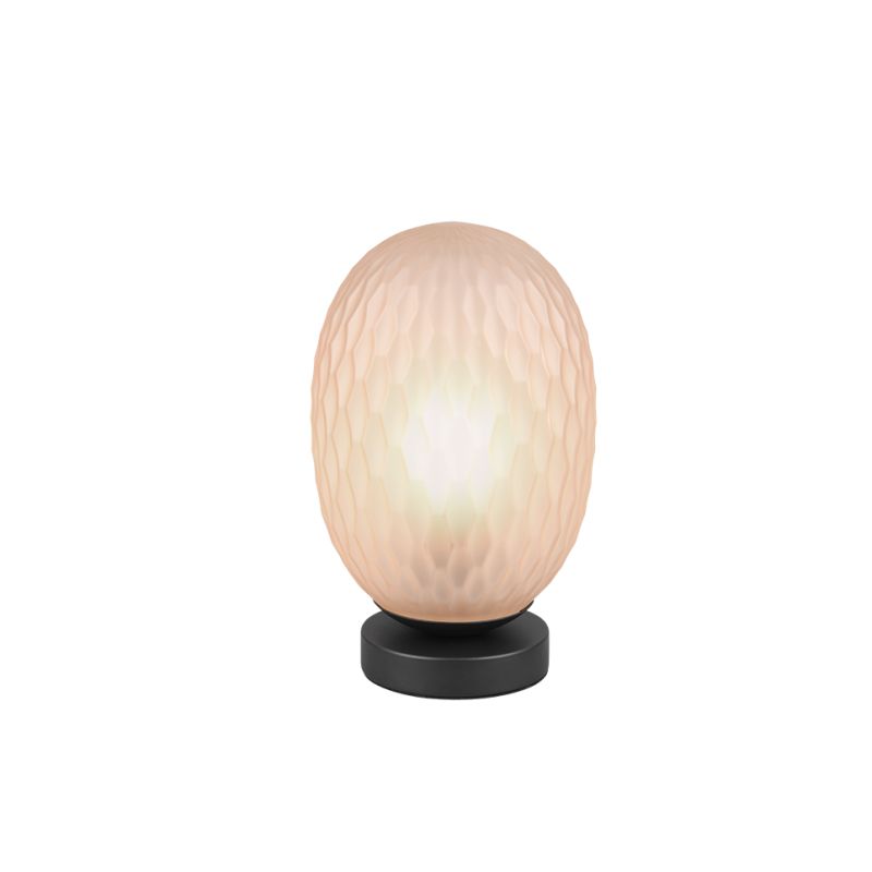 - Facette - Matt Black Table Lamp with Decorative Amber Glass Trio-564200113 - Facette - Matt Black Table Lamp with Decorative Amber Glass