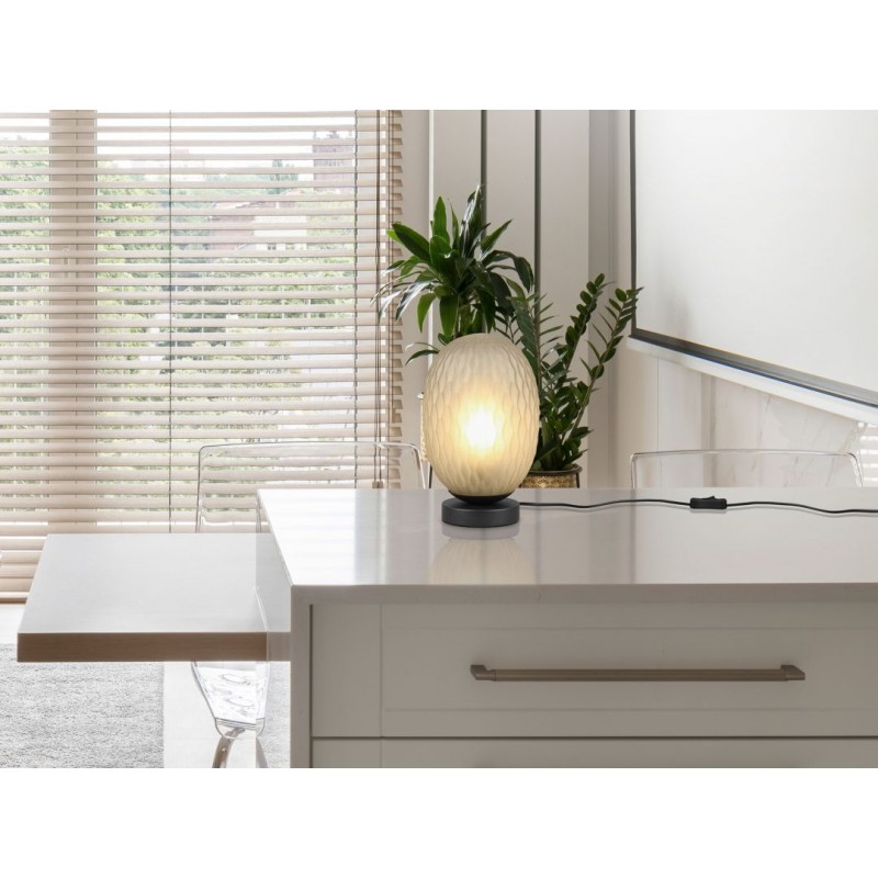 - Facette - Matt Black Table Lamp with Decorative Green Glass Trio-564200115 - Facette - Matt Black Table Lamp with Decorative Green Glass