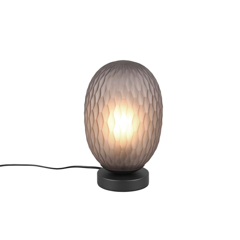 - Facette - Matt Black Table Lamp with Decorative Smoked Glass Trio-564200154 - Facette - Matt Black Table Lamp with Decorative Smoked Glass