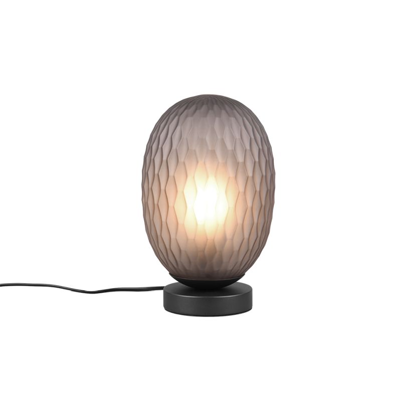 - Facette - Matt Black Table Lamp with Decorative Smoked Glass Trio-564200154 - Facette - Matt Black Table Lamp with Decorative Smoked Glass