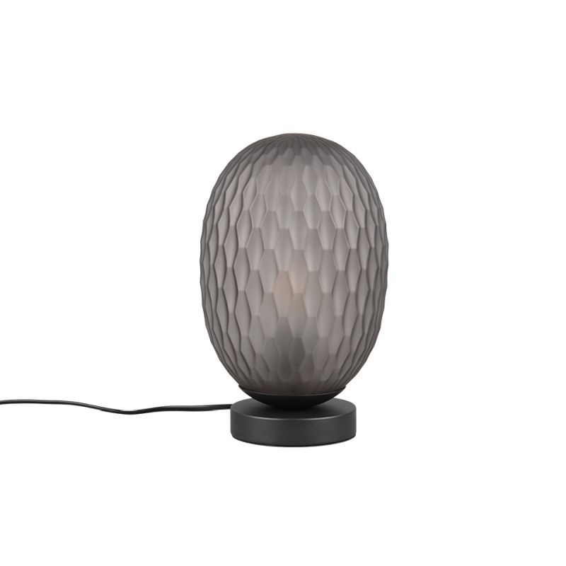 - Facette - Matt Black Table Lamp with Decorative Smoked Glass Trio-564200154 - Facette - Matt Black Table Lamp with Decorative Smoked Glass