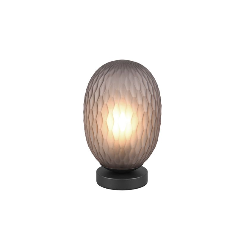 - Facette - Matt Black Table Lamp with Decorative Smoked Glass Trio-564200154 - Facette - Matt Black Table Lamp with Decorative Smoked Glass