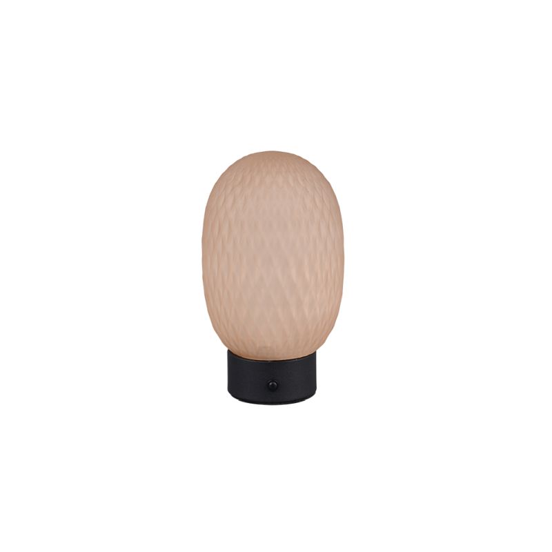 Trio-564210113 - Facette - Rechargeable Matt Black LED Table Lamp with Decorative Amber Glass