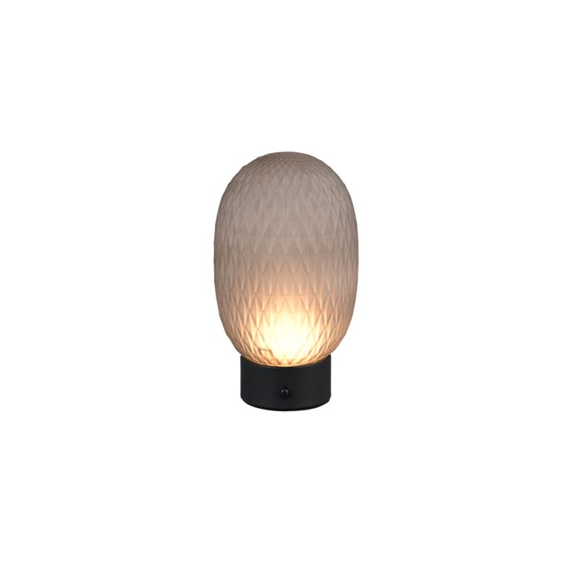 - Facette - Rechargeable Matt Black LED Table Lamp with Decorative Smoked Glass Trio-564210154 - Facette - Rechargeable Matt Black LED Table Lamp with Decorative Smoked Glass