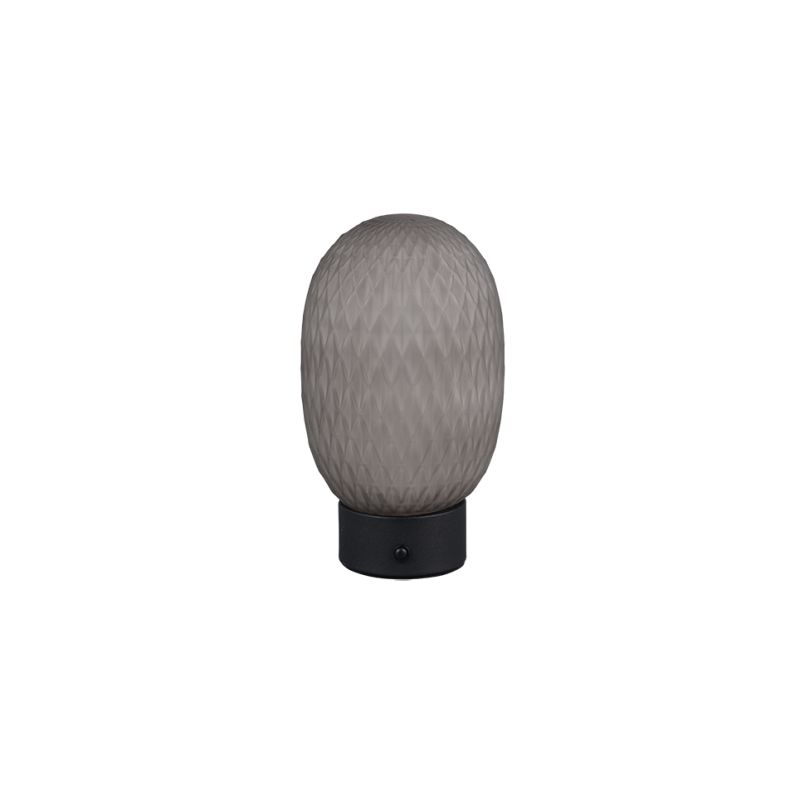 - Facette - Rechargeable Matt Black LED Table Lamp with Decorative Smoked Glass Trio-564210154 - Facette - Rechargeable Matt Black LED Table Lamp with Decorative Smoked Glass
