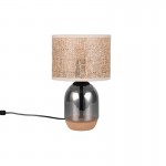Tara - Cork & Smoked Glass Table Lamp with Natural Straw Tara - Cork & Smoked Glass Table Lamp with Natural Straw