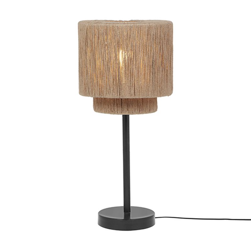 - Smilla - Black Table Lamp with Natural Jute Trio-566800136 - Smilla - Black Table Lamp with Natural Jute