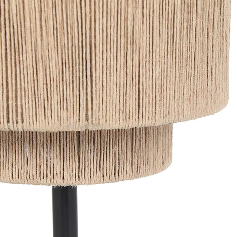 - Smilla - Black Table Lamp with Natural Jute Trio-566800136 - Smilla - Black Table Lamp with Natural Jute