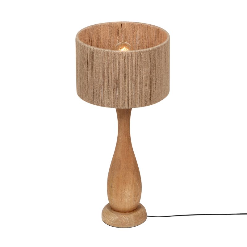 - Toba - Wood Table Lamp with Natural Jute Trio-567200130 - Toba - Wood Table Lamp with Natural Jute