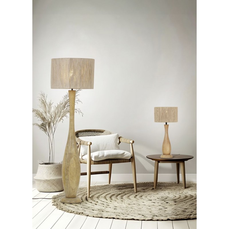 - Toba - Wood Table Lamp with Natural Jute Trio-567200130 - Toba - Wood Table Lamp with Natural Jute