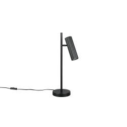 Soka - Matt Black Ribbed Desk Lamp