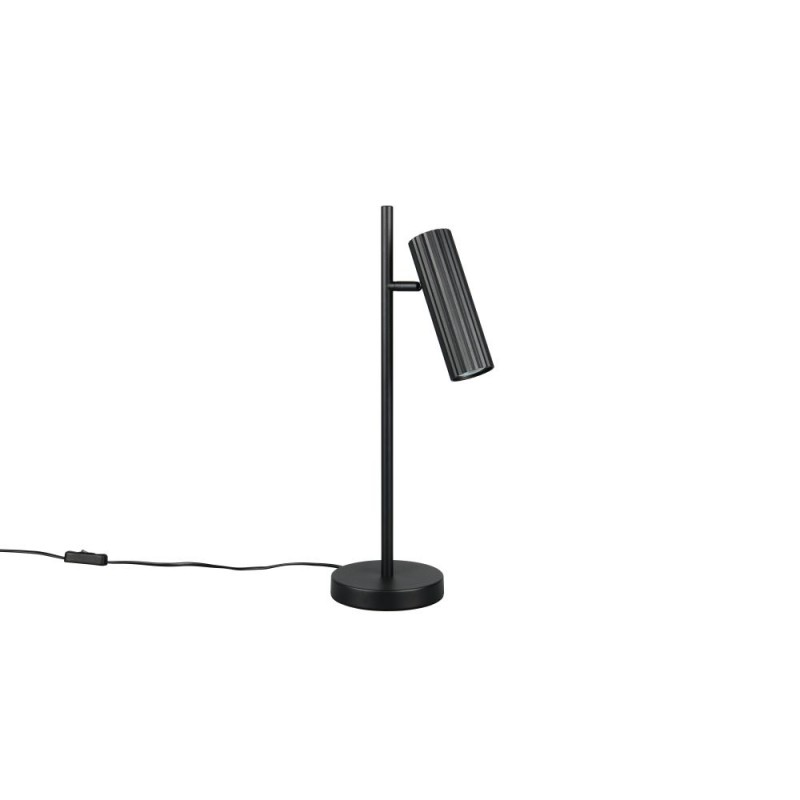 Trio-567700132 - Soka - Matt Black Ribbed Desk Lamp