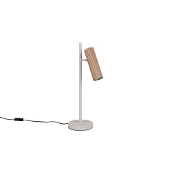 Soka - Coffee & Warm Grey Ribbed Desk Lamp