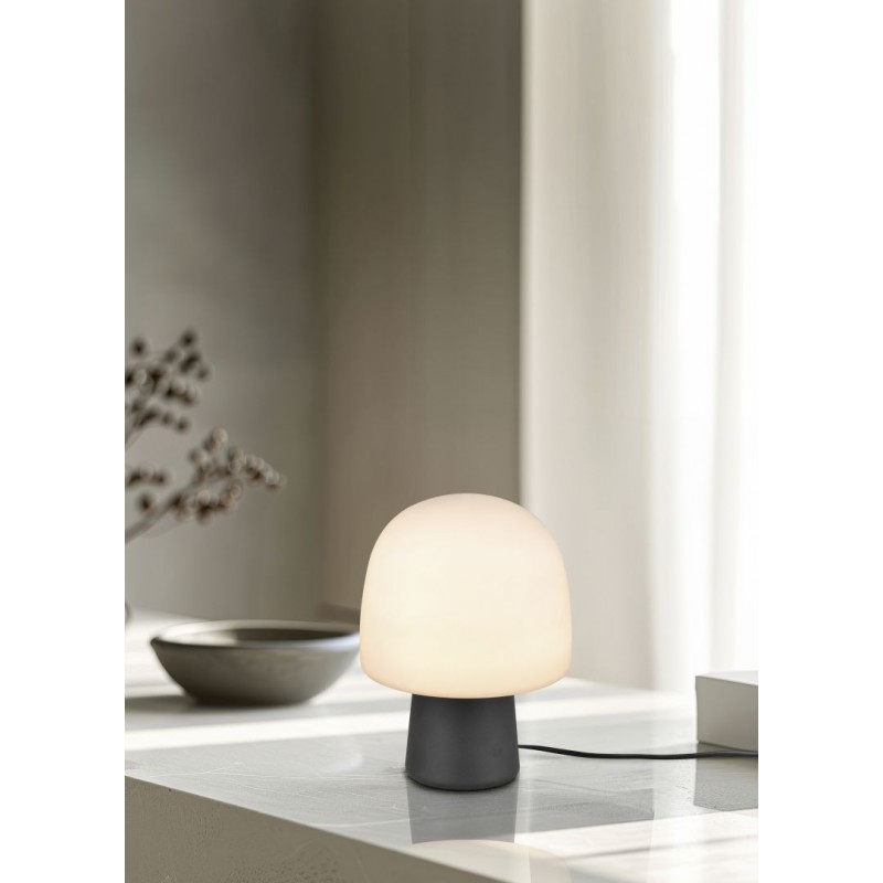 - Steen - Black Table Lamp with White Glass Trio-568200132 - Steen - Black Table Lamp with White Glass