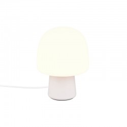 Steen - Warm Grey Table Lamp with White Glass