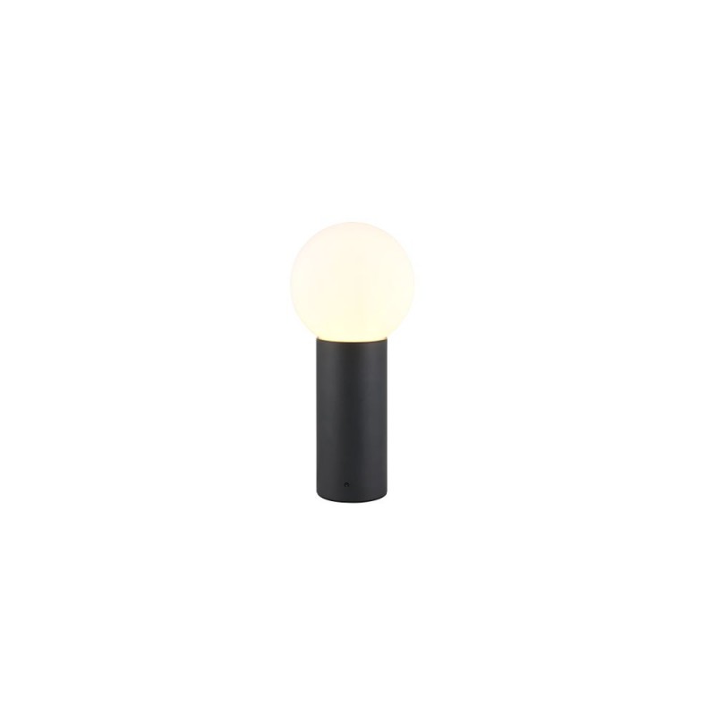Trio-569860142 - Mures - Anthracite Post with White Glass IP44