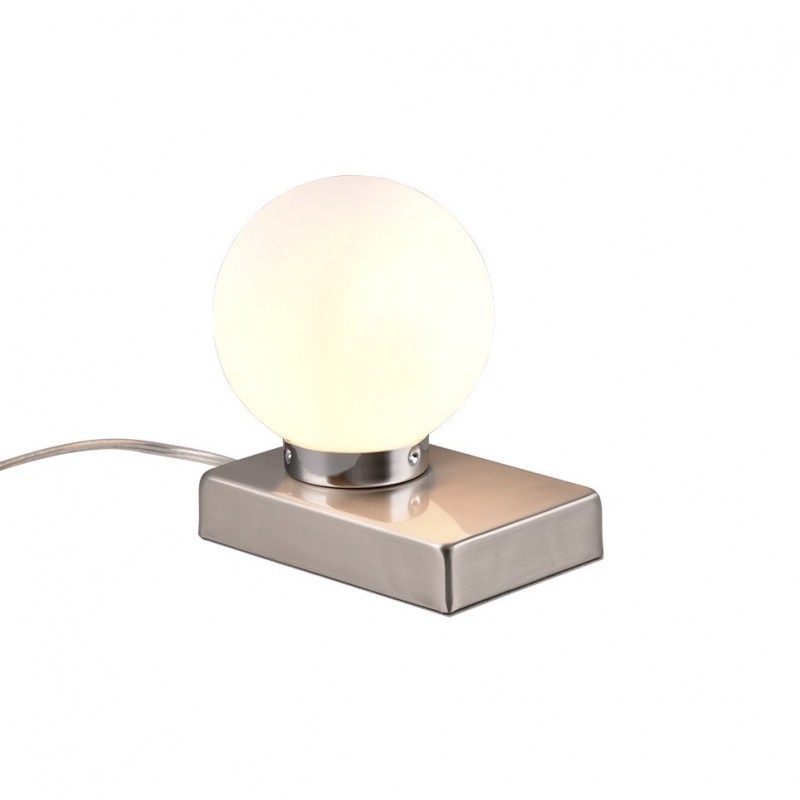 - Davi II - Matt Nickel Table Lamp with White Glass Trio-590100107 - Davi II - Matt Nickel Table Lamp with White Glass