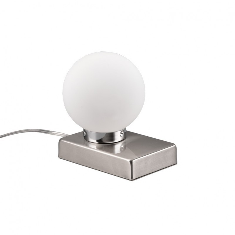 - Davi II - Matt Nickel Table Lamp with White Glass Trio-590100107 - Davi II - Matt Nickel Table Lamp with White Glass