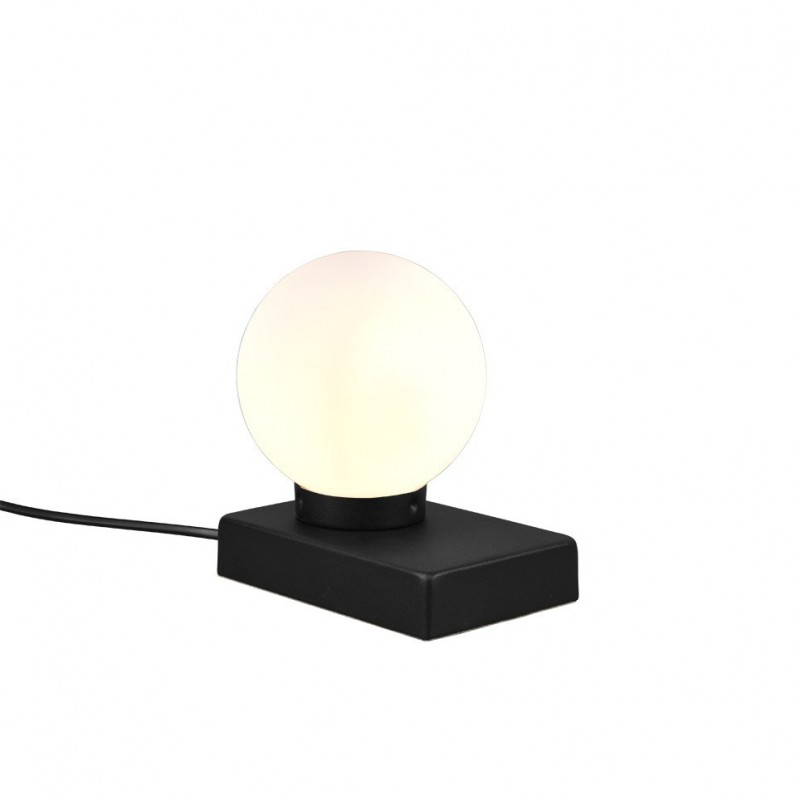 - Davi II - Matt Black Table Lamp with White Glass Trio-590100132 - Davi II - Matt Black Table Lamp with White Glass