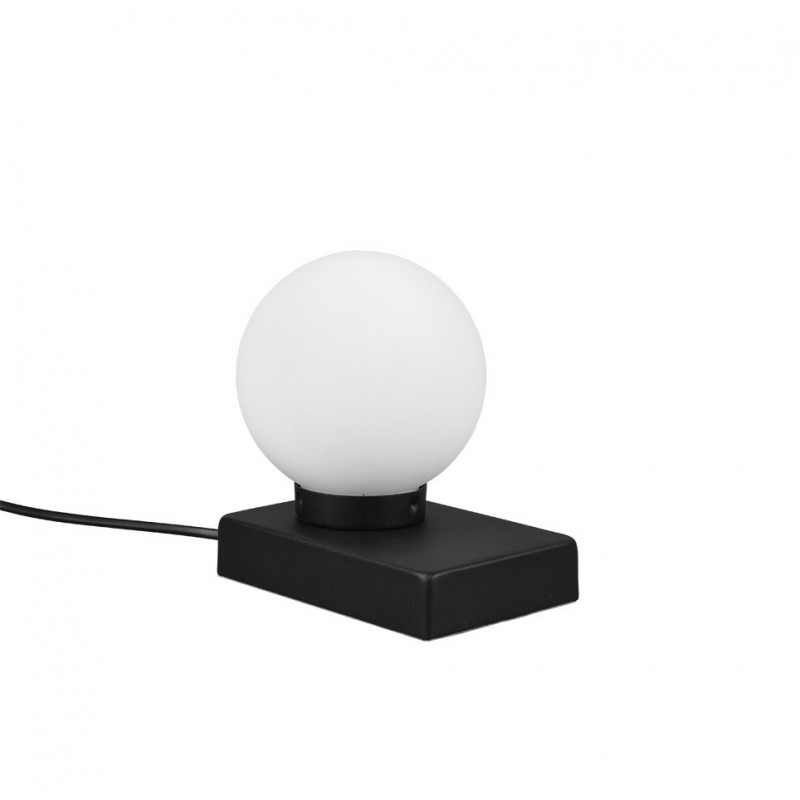 - Davi II - Matt Black Table Lamp with White Glass Trio-590100132 - Davi II - Matt Black Table Lamp with White Glass