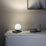 Davi II - Matt Black Table Lamp with White Glass Davi II - Matt Black Table Lamp with White Glass