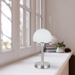 Joost II - Matt Nickel Table Lamp with White Glass Joost II - Matt Nickel Table Lamp with White Glass