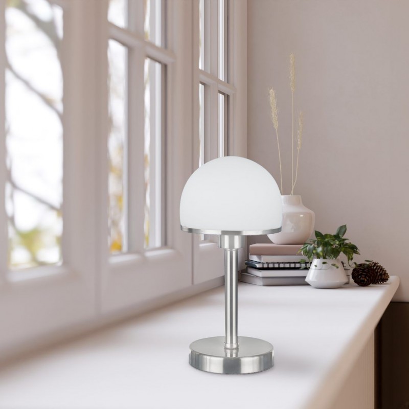 Table & Floor Lamp - Joost II - Matt Nickel Table Lamp with White Glass Trio-592300107 - Joost II - Matt Nickel Table Lamp with White Glass