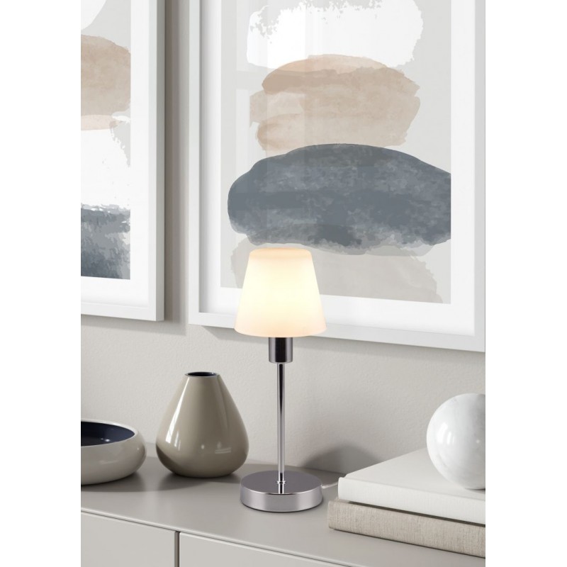 - Luis II - Chrome Table Lamp with Opal White Glass Trio-595700106 - Luis II - Chrome Table Lamp with Opal White Glass
