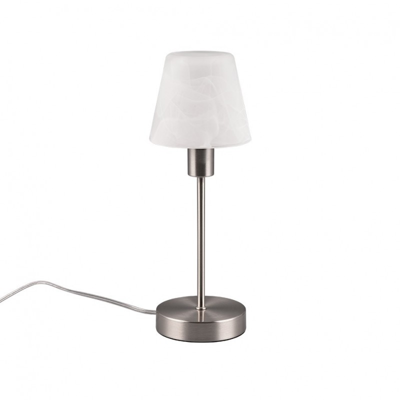 - Luis II - Matt Nickel Table Lamp with Alabaster Glass Trio-595700107 - Luis II - Matt Nickel Table Lamp with Alabaster Glass