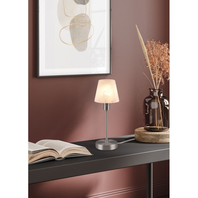 - Luis II - Matt Nickel Table Lamp with Alabaster Glass Trio-595700107 - Luis II - Matt Nickel Table Lamp with Alabaster Glass