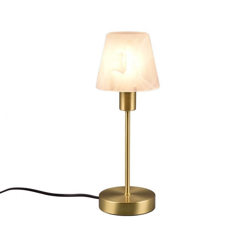 - Luis II - Matt Brass Table Lamp with Alabaster Glass Trio-595700108 - Luis II - Matt Brass Table Lamp with Alabaster Glass